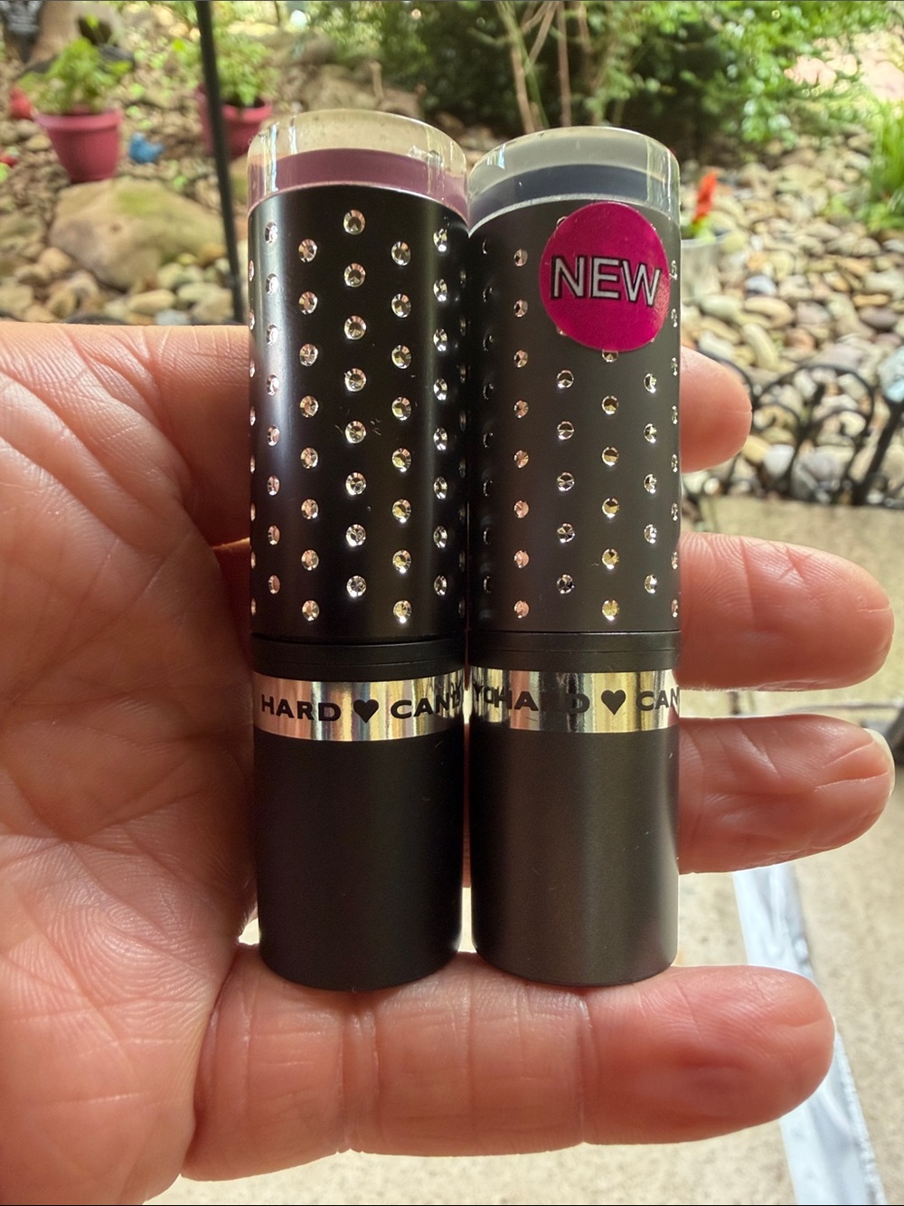 Hard Candy Rhinestone Lipstick Duo — Pink & Purple Tops
